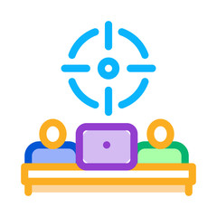 one goal for two people icon vector. one goal for two people sign. color symbol illustration