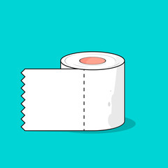Toilet Paper, isolated object design template, vector illustration