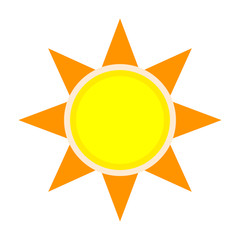 Sun icon, flat design template, vector illustration
