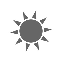 Sun icon, flat design template, vector illustration