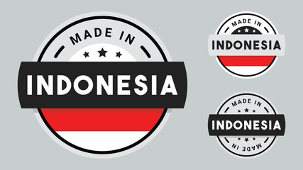 Obraz premium Made in Indonesia collection with Indonesia flag symbol.