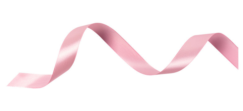 A pink ribbon isolated on a white background with clipping path.