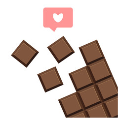 chocolate bar isolated flat design