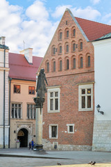 The memorial of Jesuit priest Piotr Skarga on the St. Mary Magdalene Square in Krakow - obrazy, fototapety, plakaty