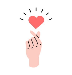 hand making mini heart symbol vector