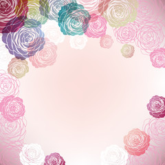 background illustration of Camellia decorations