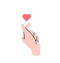 hand making mini heart sign symbol vector