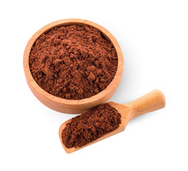 Cocoa powder isolated on a white background