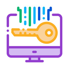 security key icon vector. security key sign. color symbol illustration