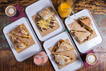 Ciabatta baguette sandwiches