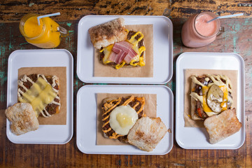 Ciabatta baguette sandwiches