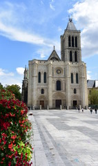 Basilique Saint-Denis or Basilica of Saint Denis, west facade. Paris, France. 