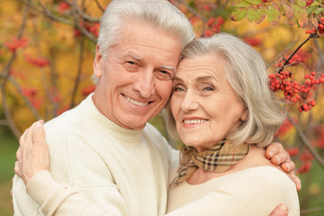 Portrait of a beautiful senior couple embracing