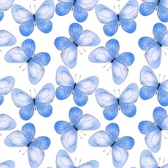 Pattern of butterflies. Beautiful seamless decorative background