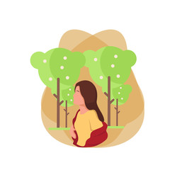 Women's Day Vector with women, leaves, flowers