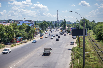 Calea Mosilor street in Chisinau city also known as Kishinev, largest city of Moldova