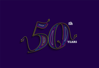 50th Years Anniversary Celebration Vector Design.