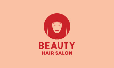 Beauty Hair Salon logo design vector template with silhouette icon Concept style for business.