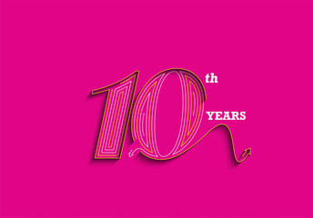 10th Years Anniversary Celebration Vector Design.