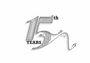 15th Years Anniversary Celebration Vector Design.