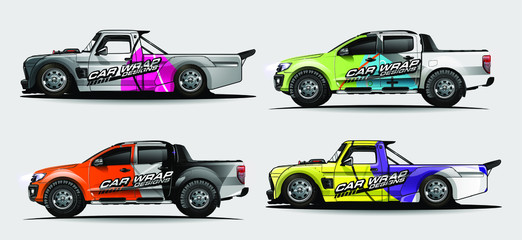 Naklejka premium Car wrap graphic racing abstract strip and background for car wrap and vinyl sticker - Vector 