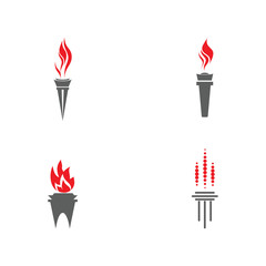 Set Torch  Logo Template vector symbol