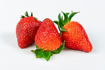 Strawberry. Fresh berries macro. Isolated on white.
