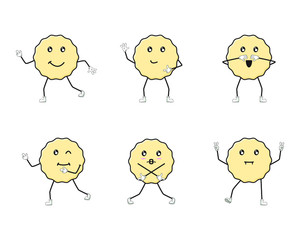 set of funny biscuits cartoon faces