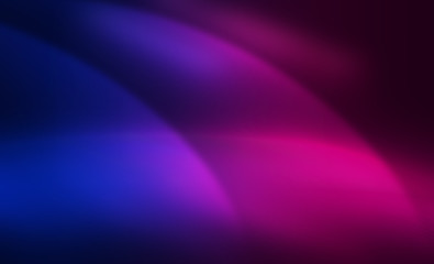 Abstract dark background with blue and pink neon glow. Neon light lines, waves.