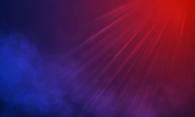 Abstract dark background with blue and pink neon glow. Neon light lines, waves.
