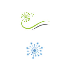 Dandelion Flower Wave Logo Template vector symbol