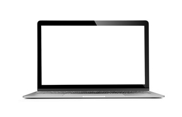 Isolated laptop with empty space on white background
