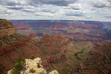 View over the Bright Angel Trail of the Grand Canyon