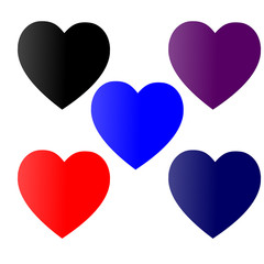 Valentine's Day. Colorful,multicolored  hearts. Vector illustration. Abstract. Love