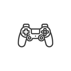 Game controller line icon. linear style sign for mobile concept and web design. Console gamepad controller outline vector icon. Symbol, logo illustration. Vector graphics © alekseyvanin