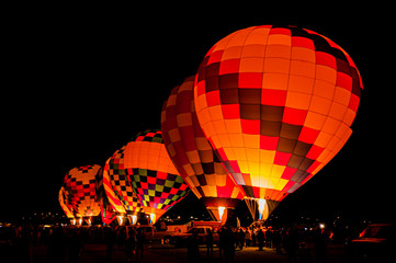 Hot Air Balloons Lined up for Dawn Patrol