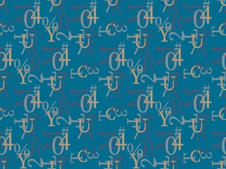  signs and  numbers on a seamless spring pattern.