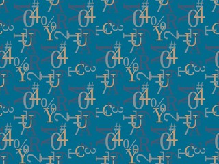  signs and  numbers on a seamless spring pattern.