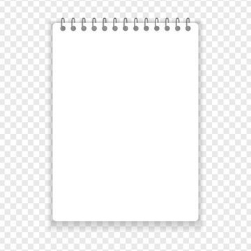 Realistic notebook or notepad with binder. Memo note pad or diary paper page templates. Vector illustration