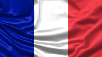 Obraz premium Realistic flag. Waving flag of the country of the European Union. 3d illustration