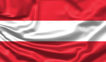 Naklejka premium Waving flag of the country of the European Union. 3d illustration. Realistic flag.