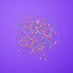 Festive confetti. Celebration stars. Rainbow brigh