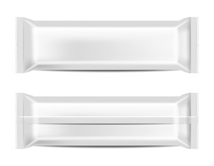 White package for chocolate, isolated realistic package, set packaging, vector illustration