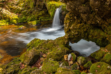 Beautiful cascade in Voje valley, Bohinj