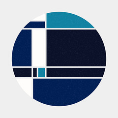 Mondrian style art colorful logo design illustration