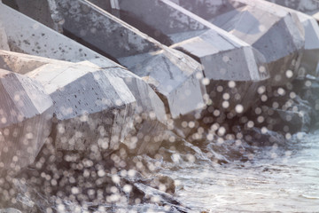 Breakwater and spray