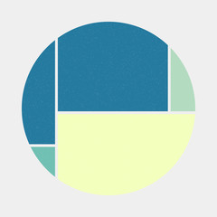 Mondrian style art colorful logo design illustration