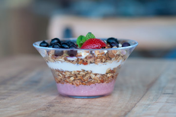 yogurt with muesli and berries