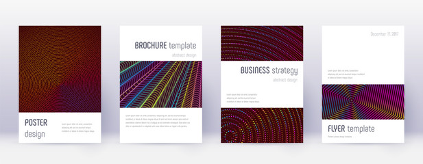 Minimalistic brochure design template set. Rainbow