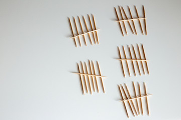 Restaurants in quarantine concept, 
toothpick time count